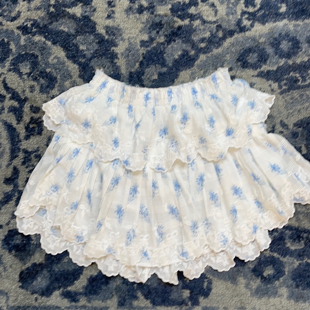 LoveShackFancy Mini skirt Ballad Blue